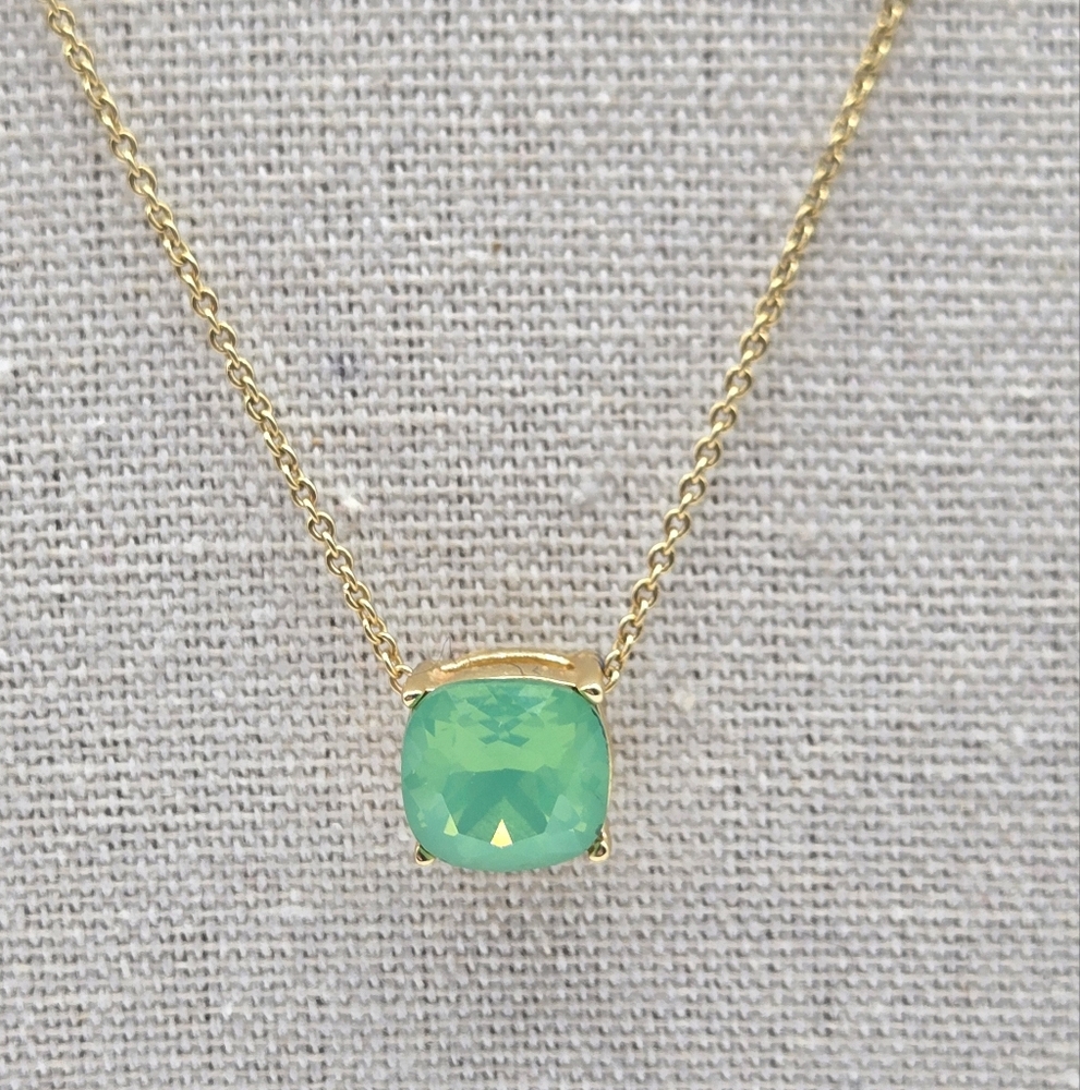 SPARTINA 448 Gold Plated Necklace Green Gemstone Adjustable